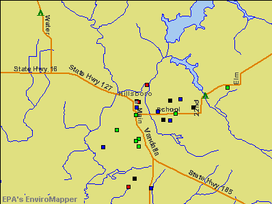Hillsboro, Illinois environmental map by EPA