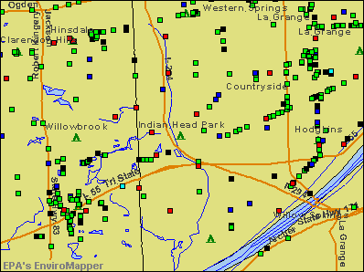 Indian Head Park, Illinois environmental map by EPA