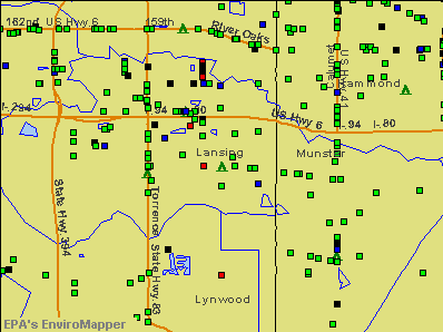 Lansing, Illinois environmental map by EPA