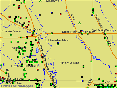Lincolnshire, Illinois environmental map by EPA