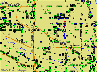Lincolnwood, Illinois environmental map by EPA