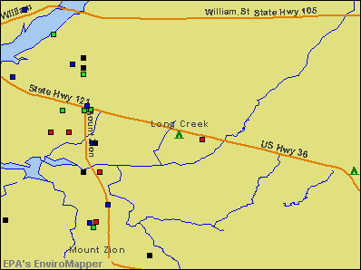 Long Creek, Illinois environmental map by EPA