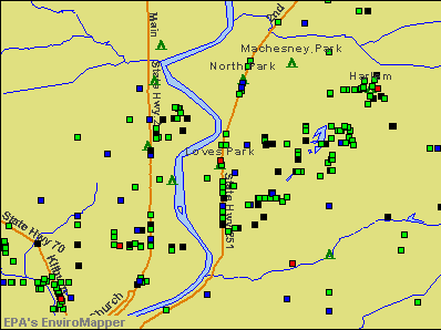 Loves Park, Illinois environmental map by EPA