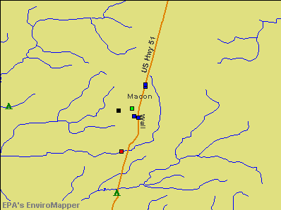 Macon, Illinois environmental map by EPA