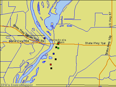 Meredosia, Illinois environmental map by EPA