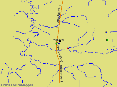 Milford, Illinois environmental map by EPA
