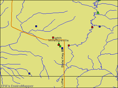 Milledgeville, Illinois environmental map by EPA