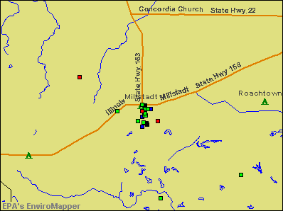 Millstadt, Illinois environmental map by EPA