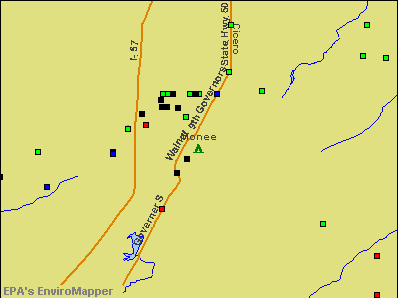 Monee, Illinois environmental map by EPA