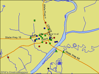 Mount Carmel, Illinois environmental map by EPA