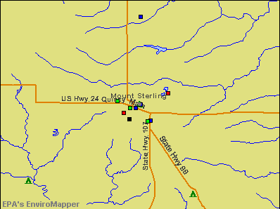 Mount Sterling, Illinois environmental map by EPA