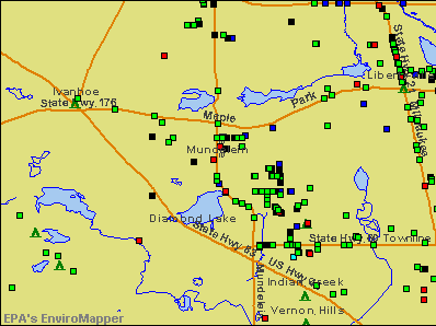 Mundelein, Illinois environmental map by EPA