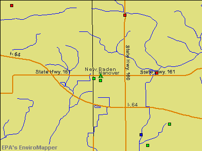 New Baden, Illinois environmental map by EPA