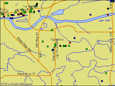 Oglesby, Illinois environmental map by EPA