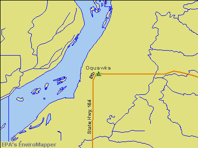 Oquawka, Illinois environmental map by EPA