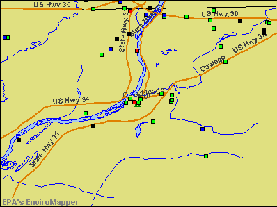 Oswego, Illinois environmental map by EPA