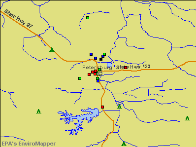 Petersburg, Illinois environmental map by EPA