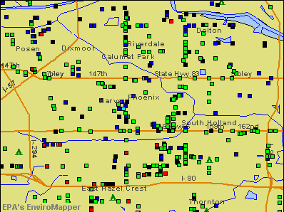 Phoenix, Illinois environmental map by EPA