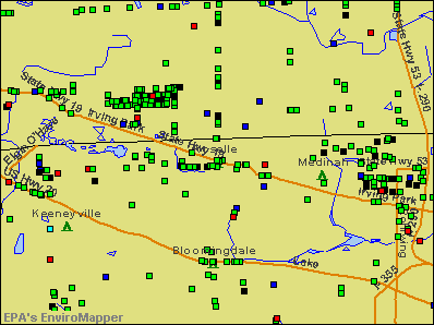 Roselle, Illinois environmental map by EPA