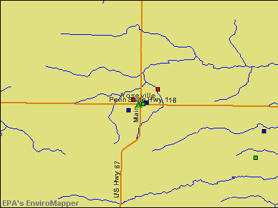 Roseville, Illinois environmental map by EPA