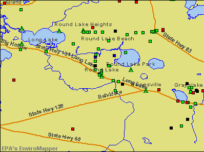 Round Lake, Illinois environmental map by EPA