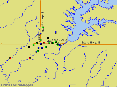 Shelbyville, Illinois environmental map by EPA