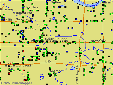 South Holland, Illinois environmental map by EPA