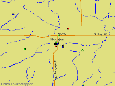 Stockton, Illinois environmental map by EPA