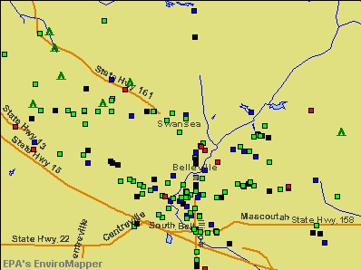 Swansea, Illinois environmental map by EPA