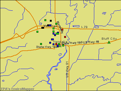 Vandalia, Illinois environmental map by EPA