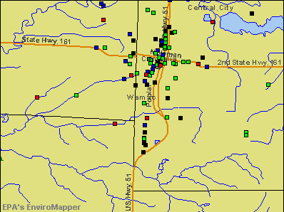 Wamac, Illinois environmental map by EPA