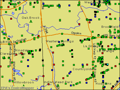 Western Springs, Illinois environmental map by EPA