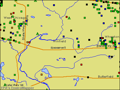 Winfield, Illinois environmental map by EPA