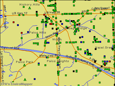 Worth, Illinois environmental map by EPA