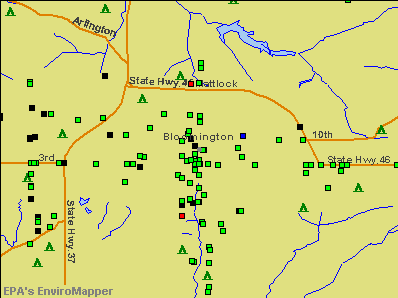 Bloomington, Indiana environmental map by EPA