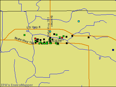 Bremen, Indiana environmental map by EPA