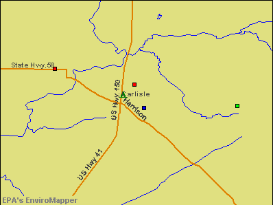 Carlisle, Indiana environmental map by EPA