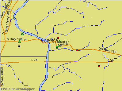 Covington, Indiana environmental map by EPA