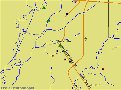Crothersville, Indiana environmental map by EPA
