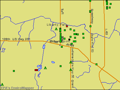 Crown Point, Indiana environmental map by EPA