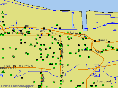 Gary, Indiana environmental map by EPA
