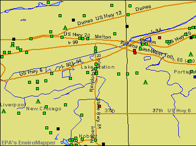 Lake Station, Indiana environmental map by EPA