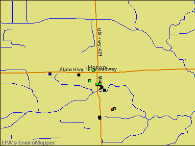 Monon, Indiana environmental map by EPA