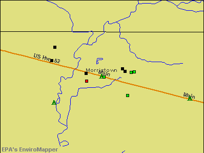 Morristown, Indiana environmental map by EPA