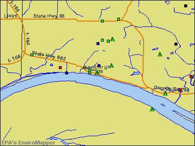 Newburgh, Indiana environmental map by EPA