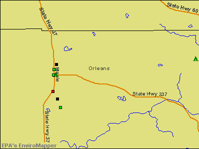 Orleans, Indiana environmental map by EPA