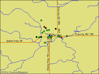Tipton, Indiana environmental map by EPA