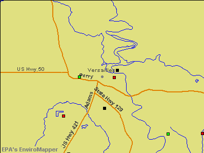 Versailles, Indiana environmental map by EPA