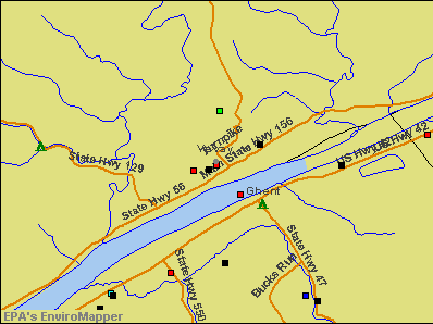 Vevay, Indiana environmental map by EPA