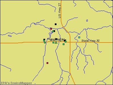 Winchester, Indiana environmental map by EPA